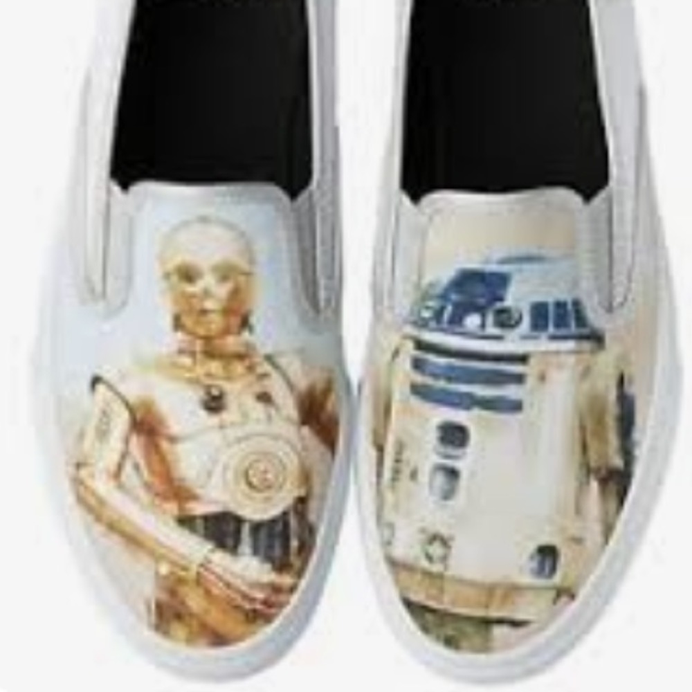 SPERRY X STAR WARS UNISEX SLIP ON SHOE SIZE 10 R2D2 CP30 NOVELTY ART TO WEAR